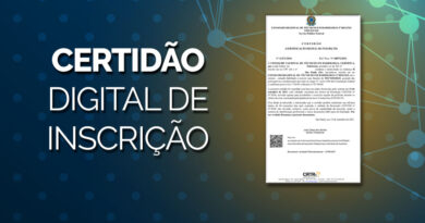 Certidão Digital de Inscrição continua válida durante a pandemia Certidão Digital de Inscrição continua válida durante a pandemia